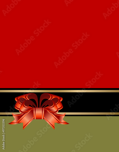 Ribbon in red and green background