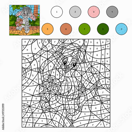 Color by number (rabbit)