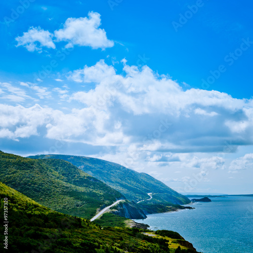 Quadro su tela Scenic Road Cabot Trail Cape Breton Island NS Canada
