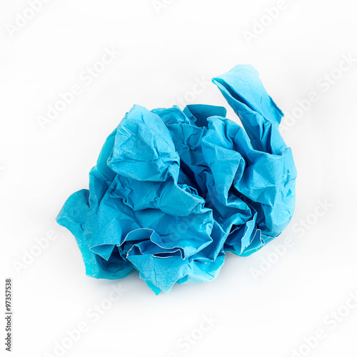 Crumpled Paper ball isolated on white background.