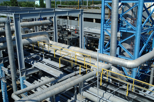 Big industrial oil tanks in a refinery base