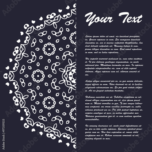 Vintage style brochure template design with modern art eastern elements and ornament, pages layouts in color, classic colors and creative solutions for design and decoration - postcard, menus and more