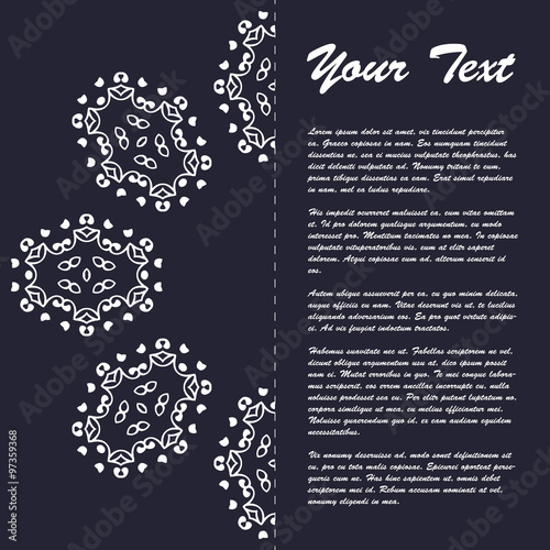 Vintage style brochure template design with modern art eastern elements and ornament, pages layouts in color, classic colors and creative solutions for design and decoration - postcard, menus and more
