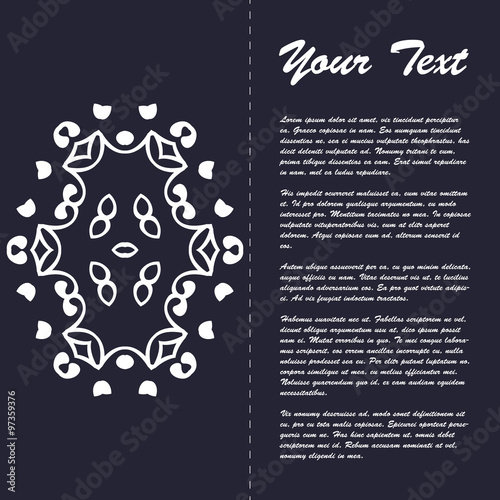 Vintage style brochure template design with modern art eastern elements and ornament, pages layouts in color, classic colors and creative solutions for design and decoration - postcard, menus and more