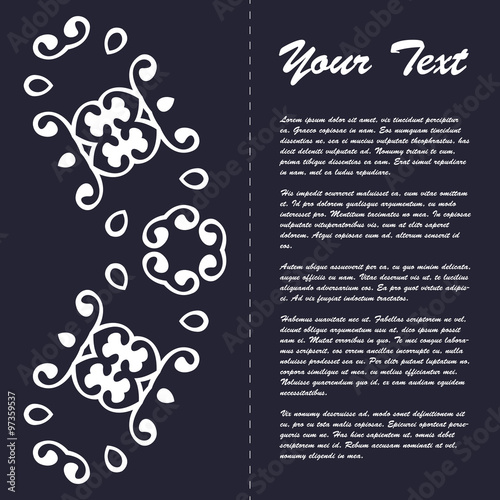 Vintage style brochure template design with modern art eastern elements and ornament, pages layouts in color, classic colors and creative solutions for design and decoration - postcard, menus and more