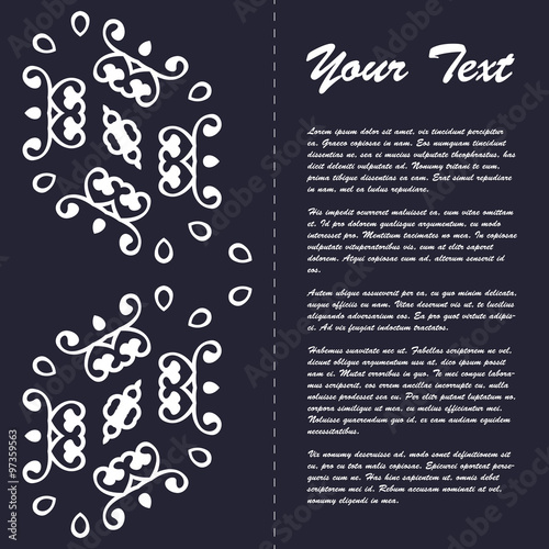 Vintage style brochure template design with modern art eastern elements and ornament, pages layouts in color, classic colors and creative solutions for design and decoration - postcard, menus and more