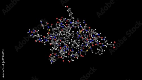 insulin molecule model rotating 4K UHD seamless loopable with alpha channel