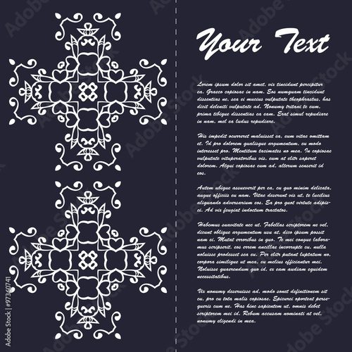 Vintage style brochure template design with modern art eastern elements and ornament, pages layouts in color, classic colors and creative solutions for design and decoration - postcard, menus and more