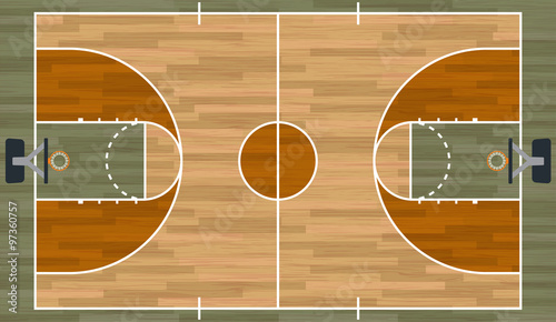 Realistic Basketball Court Illustration