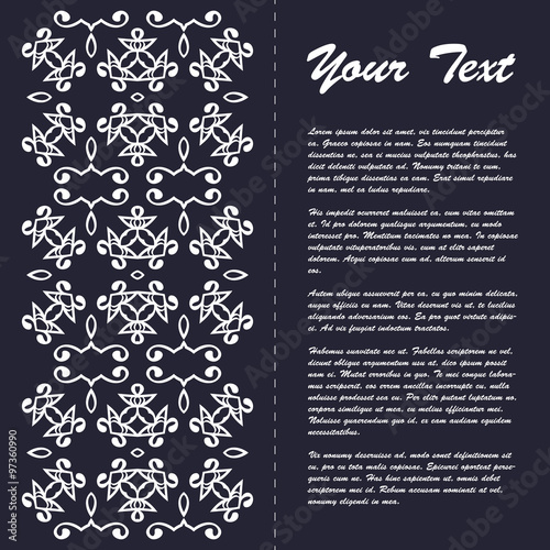 Vintage style brochure template design with modern art eastern elements and ornament, pages layouts in color, classic colors and creative solutions for design and decoration - postcard, menus and more