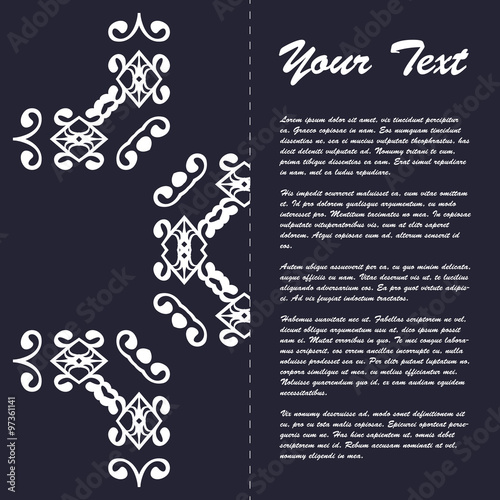 Vintage style brochure template design with modern art eastern elements and ornament, pages layouts in color, classic colors and creative solutions for design and decoration - postcard, menus and more