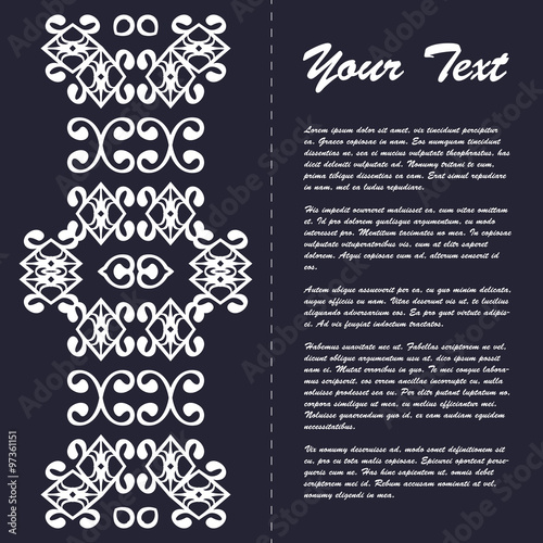 Vintage style brochure template design with modern art eastern elements and ornament, pages layouts in color, classic colors and creative solutions for design and decoration - postcard, menus and more