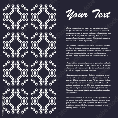 Vintage style brochure template design with modern art eastern elements and ornament, pages layouts in color, classic colors and creative solutions for design and decoration - postcard, menus and more