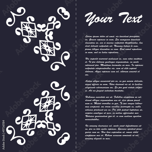 Vintage style brochure template design with modern art eastern elements and ornament, pages layouts in color, classic colors and creative solutions for design and decoration - postcard, menus and more