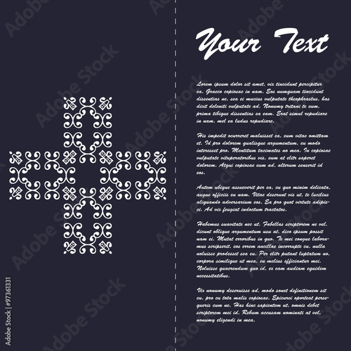 Vintage style brochure template design with modern art eastern elements and ornament, pages layouts in color, classic colors and creative solutions for design and decoration - postcard, menus and more