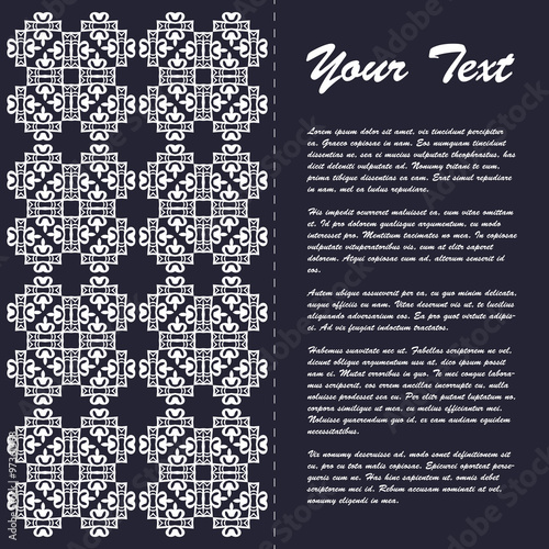 Vintage style brochure template design with modern art eastern elements and ornament, pages layouts in color, classic colors and creative solutions for design and decoration - postcard, menus and more