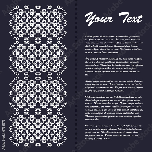 Vintage style brochure template design with modern art eastern elements and ornament, pages layouts in color, classic colors and creative solutions for design and decoration - postcard, menus and more