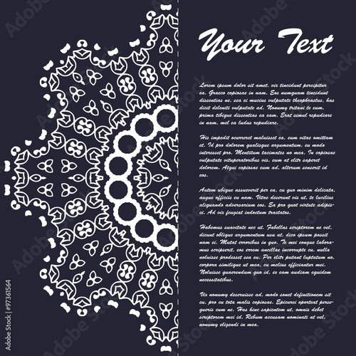 Vintage style brochure template design with modern art eastern elements and ornament, pages layouts in color, classic colors and creative solutions for design and decoration - postcard, menus and more