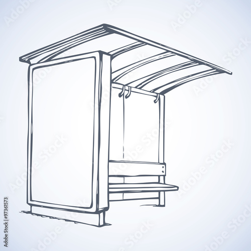 Bus stop. Vector drawing