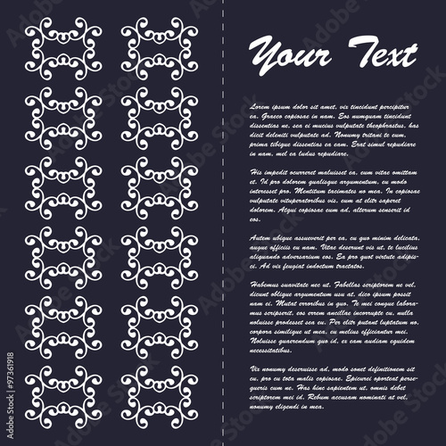 Vintage style brochure template design with modern art eastern elements and ornament, pages layouts in color, classic colors and creative solutions for design and decoration - postcard, menus and more