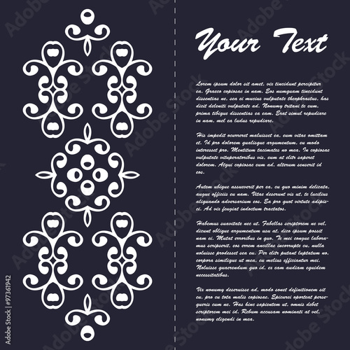 Vintage style brochure template design with modern art eastern elements and ornament, pages layouts in color, classic colors and creative solutions for design and decoration - postcard, menus and more