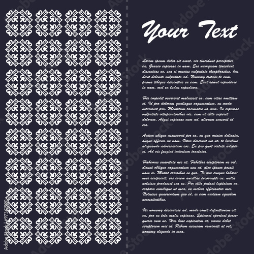 Vintage style brochure template design with modern art eastern elements and ornament, pages layouts in color, classic colors and creative solutions for design and decoration - postcard, menus and more