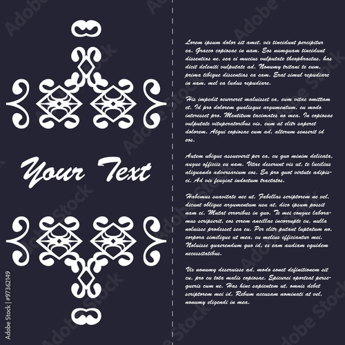 Vintage style brochure template design with modern art eastern elements and ornament, pages layouts in color, classic colors and creative solutions for design and decoration - postcard, menus and more