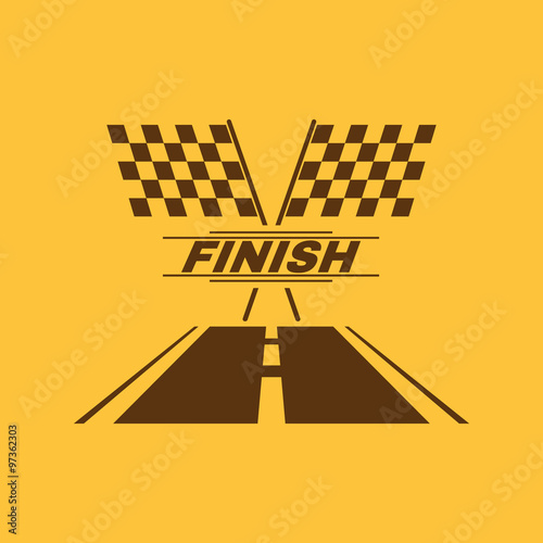 The race flag icon. Finish symbol. Flat