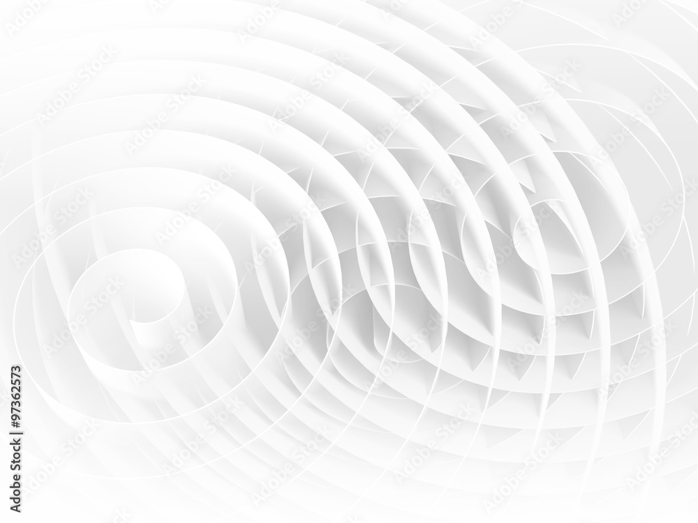 White 3d spirals with soft shadows, abstract White 3d spirals with soft shadows, abstract