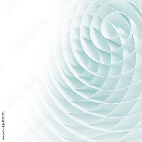 Fototapeta Naklejka Na Ścianę i Meble -  White 3d spirals with soft light blue shadows