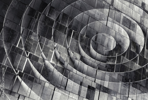 Fototapeta kuchenna 3d spiral over concrete wall texture, abstract