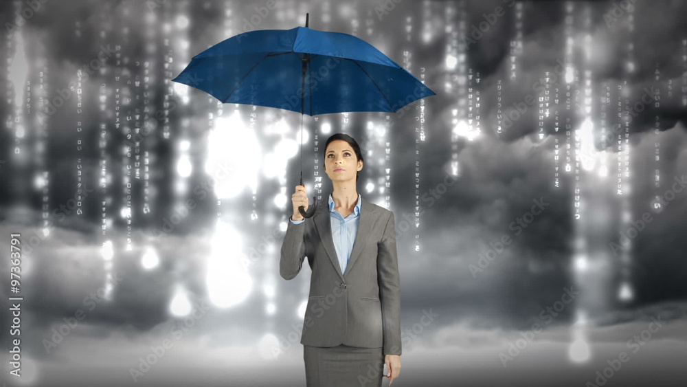 Composite image of businesswoman holding an umbrella Composite image of businesswoman holding an umbrella