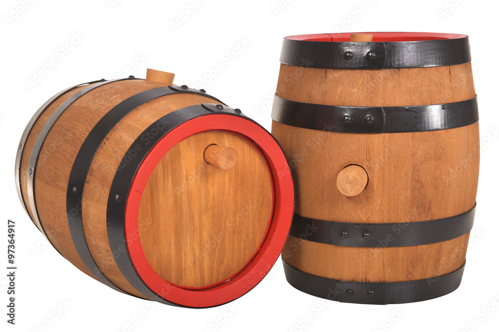 zwei alte Bierfässer 