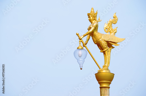 Golden angel electric pole