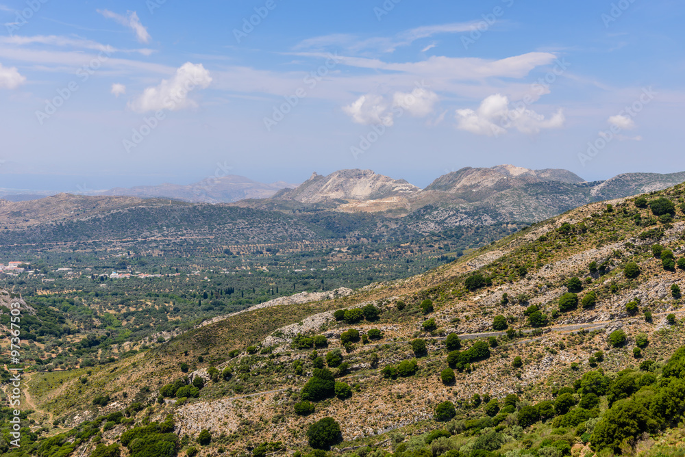 Scenic mountain on the Greek island of Naxos, Cyclades, Greece.