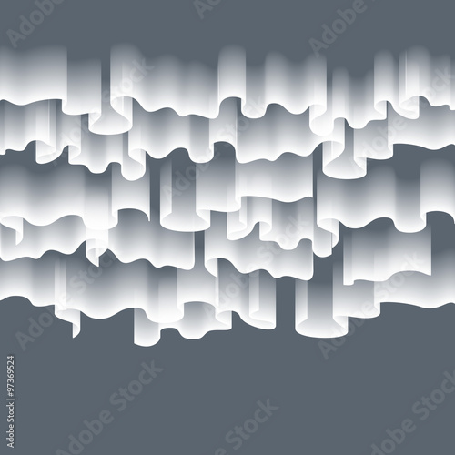 High detailed illustration of polar lights on the starry sky, EPS 10 contains transparency, mesh used.