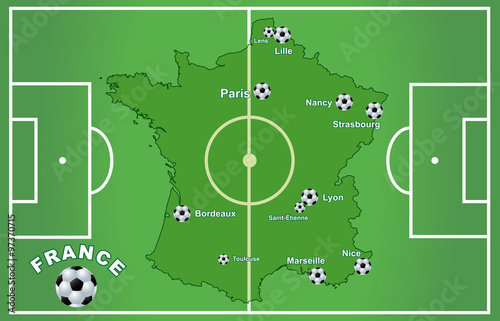 Frankreich mit Fußballstadien 2016