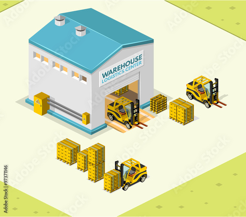 Warehouse vector illustration in the form of an isometric view