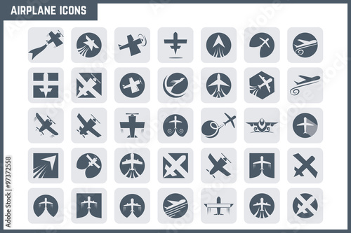 Vector Airplane Icon Set