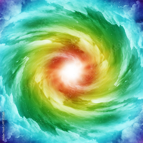 Fototapeta Naklejka Na Ścianę i Meble -  Colored spiral galaxy