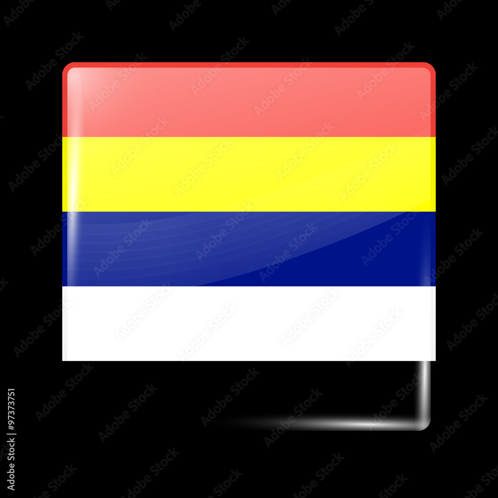 Taiwan Variant Flag. Glassy Icon Square Shape Taiwan Variant Flag. Glassy Icon Square Shape