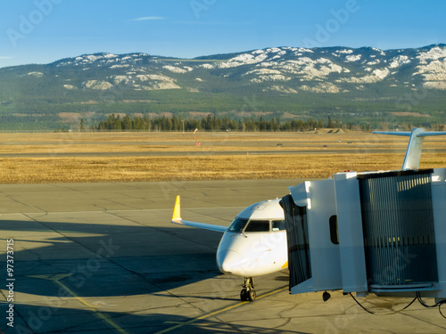 Aircraft docked at Whitehorse airport Yukon Canada photo