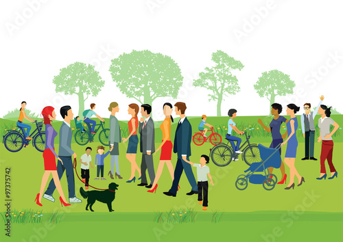 Fröhliche Menschen im Park