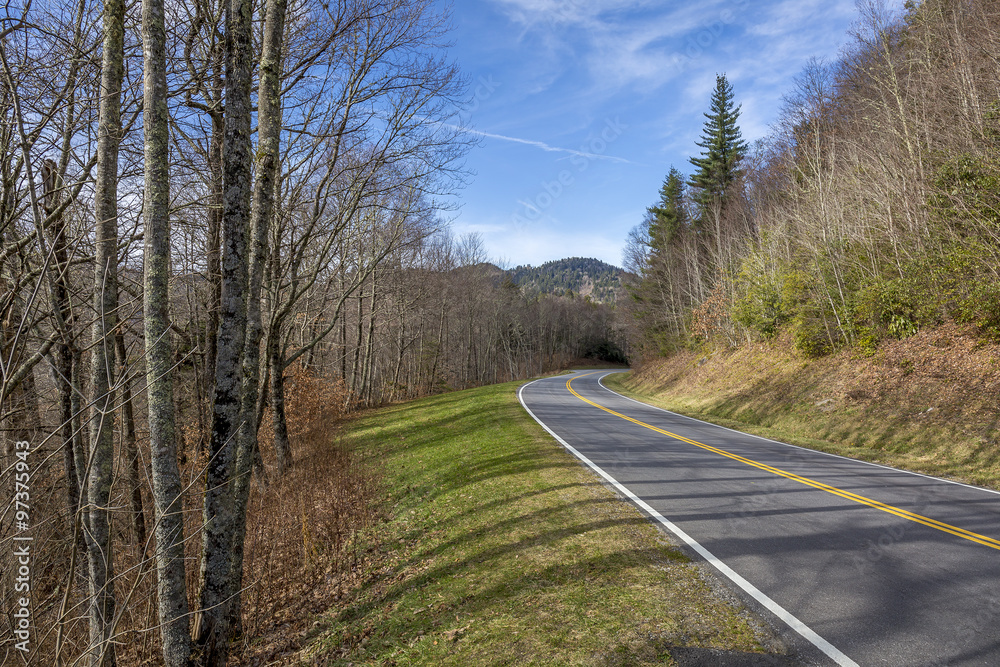 Road Winding Through the Smoky Mountains - Tennessee
