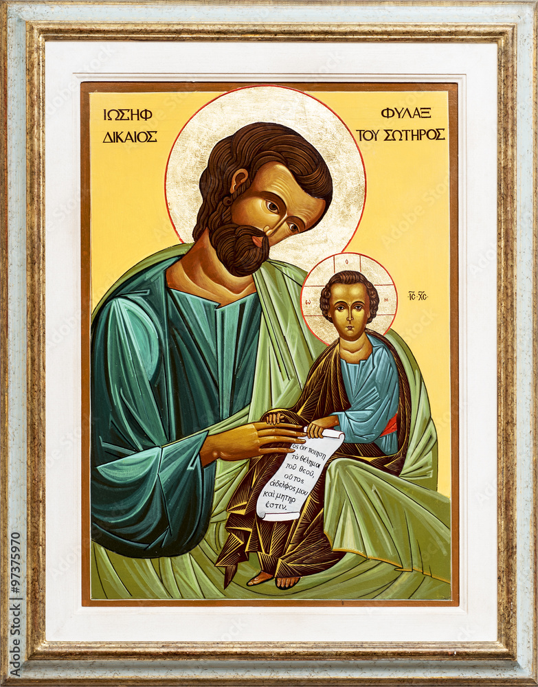 Fototapeta premium Icona di San Giuseppe con Gesù bambino