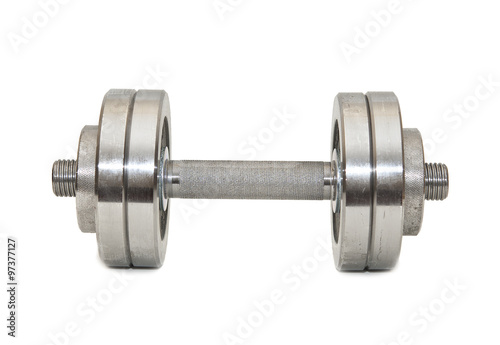 Big dumbbell on a white background