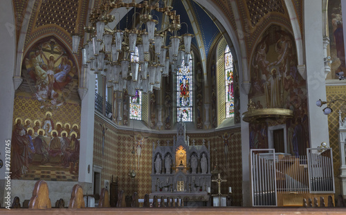 Neo Gothic Church of Saint Martin interior in Bled.