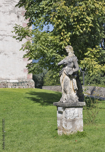 Baroque statue of Mary Magdalene in Bled, Slovenia.