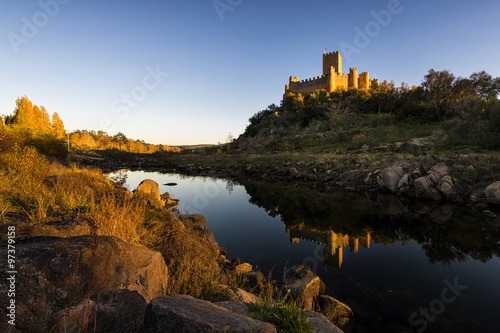 View of the Almourol Castle, in the Tagus River, Portugal. 