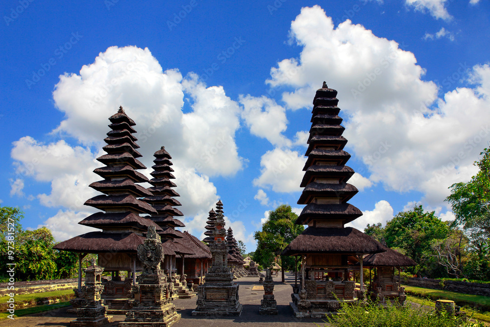 Bali temple on blue sky and sunshine background Bali temple on blue sky and sunshine background